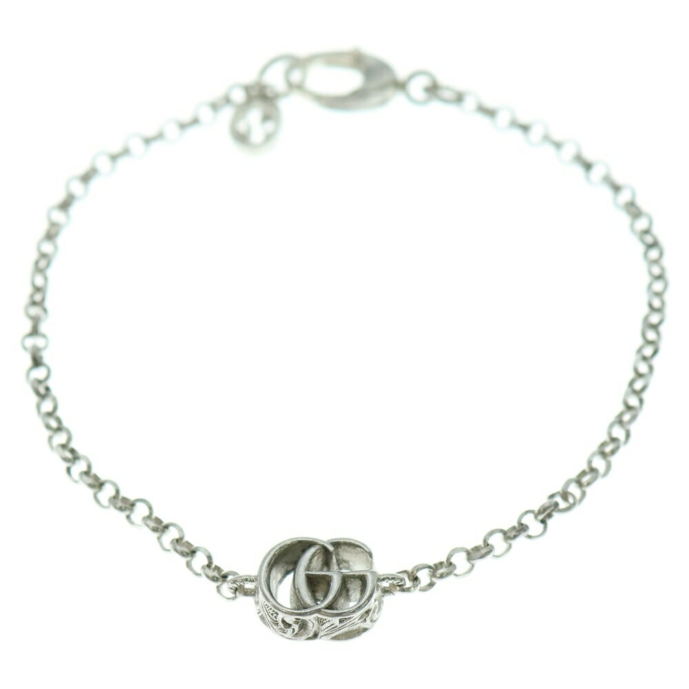 GUCCI(グッチ) サイズ:18 GGマーモント ダブルG チェーン ブレスレット シルバー Ag925 770756【中古】【程度B】【カラーシルバー】【取扱店舗BRING福岡天神店】