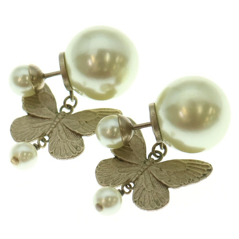 DIOR(ディオール) サイズ:- バタフライ 蝶モチーフ パール ピアス ゴールド【中古】【程度B】【カラーゴールド】【取扱店舗新宿】