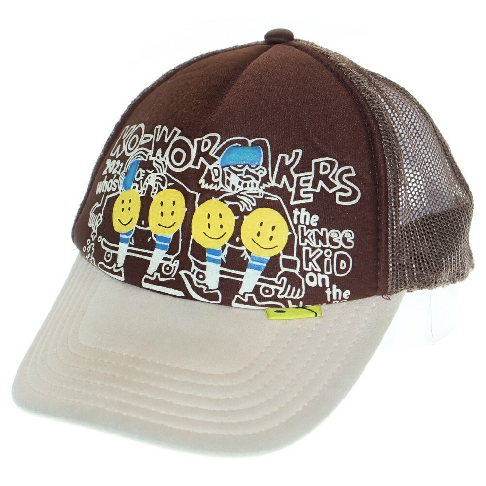 KAPITAL(キャピタル) KO-WORKERS who's the kneekid メッシュ トラック キャップ ブラウン【中古】【程度B】【カラーブラウン...