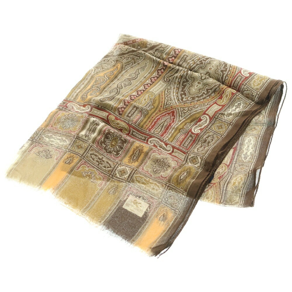 ETRO(エトロ) サイズ:- ジャガード スカーフ ハンカチ ブラウン【中古】【程度B】【カラーブラウン】【..