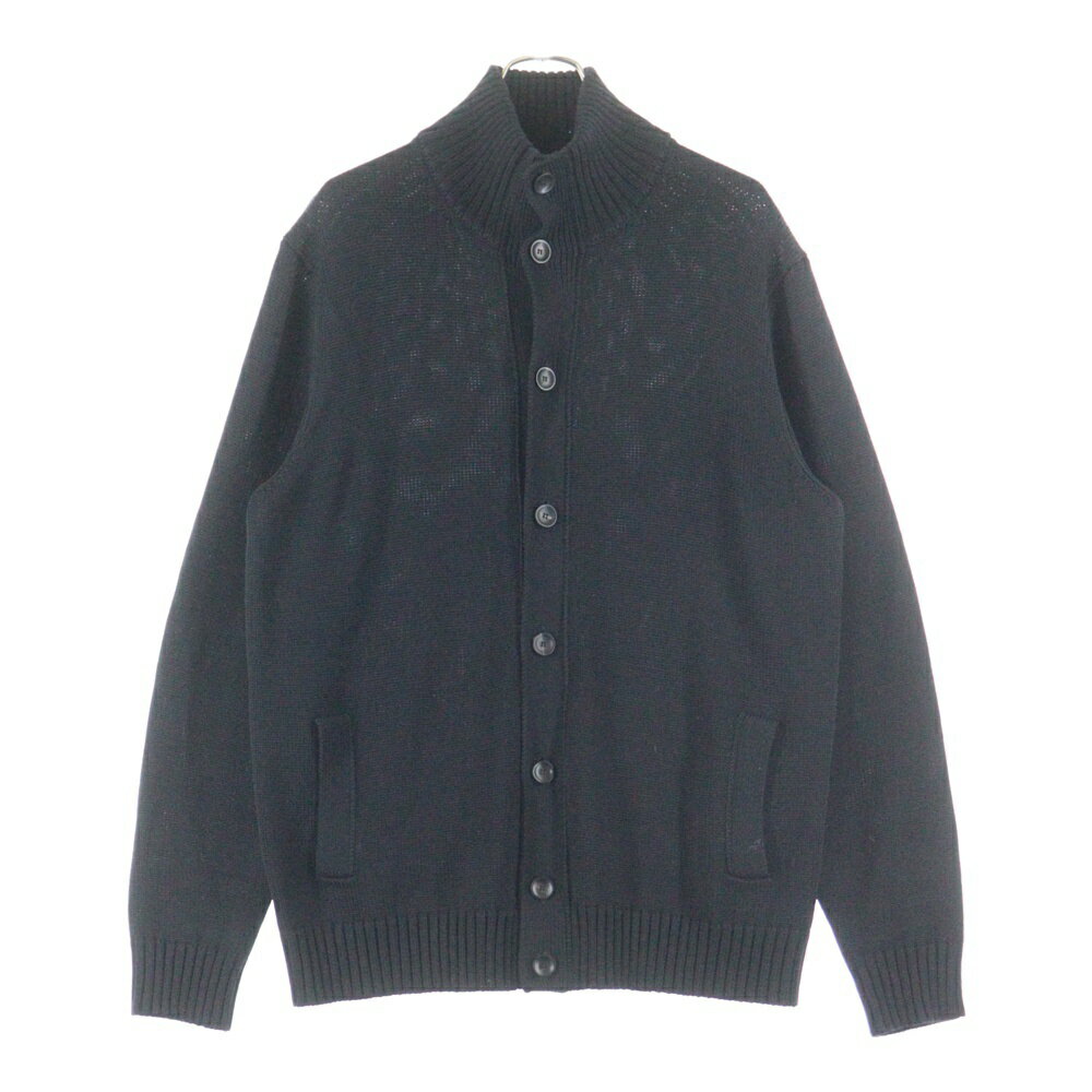 ZANONE(ザノーネ) サイズ:54 5ゲージ ウールソリッドスタンドカラー ニットカーディガン ブラック 8125..