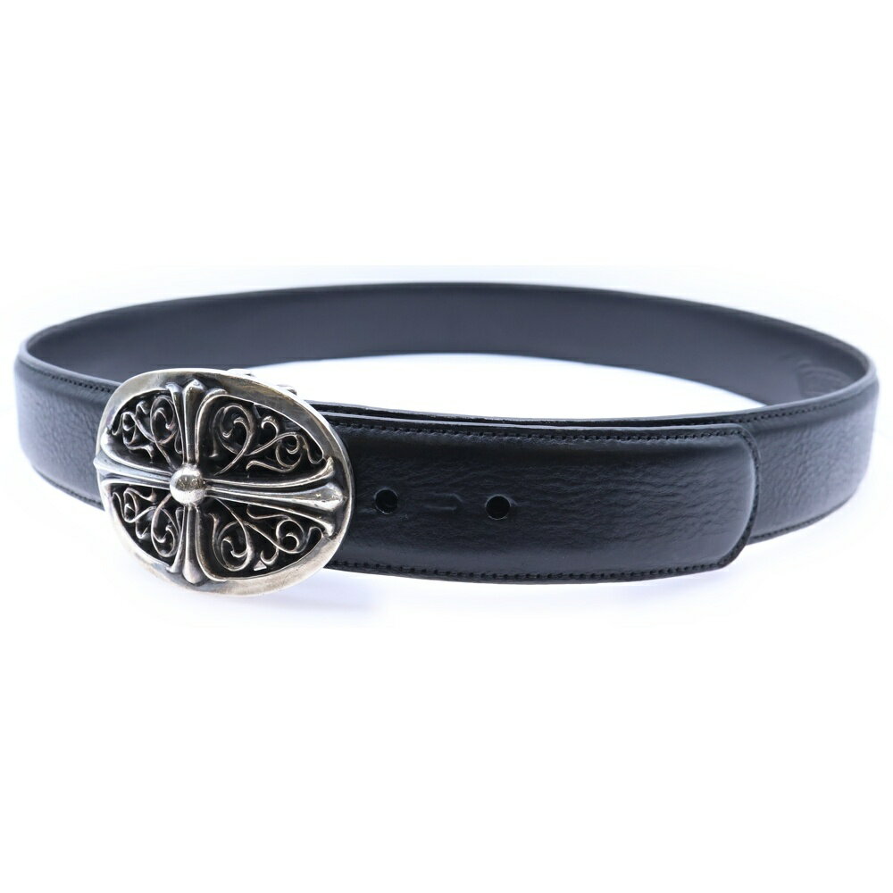 CHROME HEARTS(クロムハーツ) サイズ:36.0inch OVAL CROSS STRAP1.5クラシックオーバルクロスバックル レザーベルト【中古】【程度B】【カラーブラック】【取扱店舗BRINGアメリカ村店】
