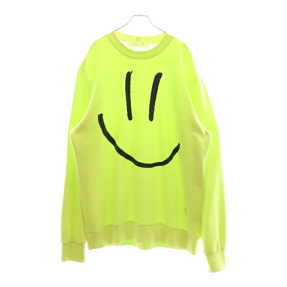 1017 ALYX 9SM(アリクス) サイズ:L × NUBIAN EXCLUSIVE COLLECTION SMILE GRAPHIC CREWNECK ヌビアン コレクション スマイルプリント クルーネックスウェットトレーナー イエロー【中古】【程度B】【カラーイエロー】【取扱店舗WASTE_NOT名古屋店】