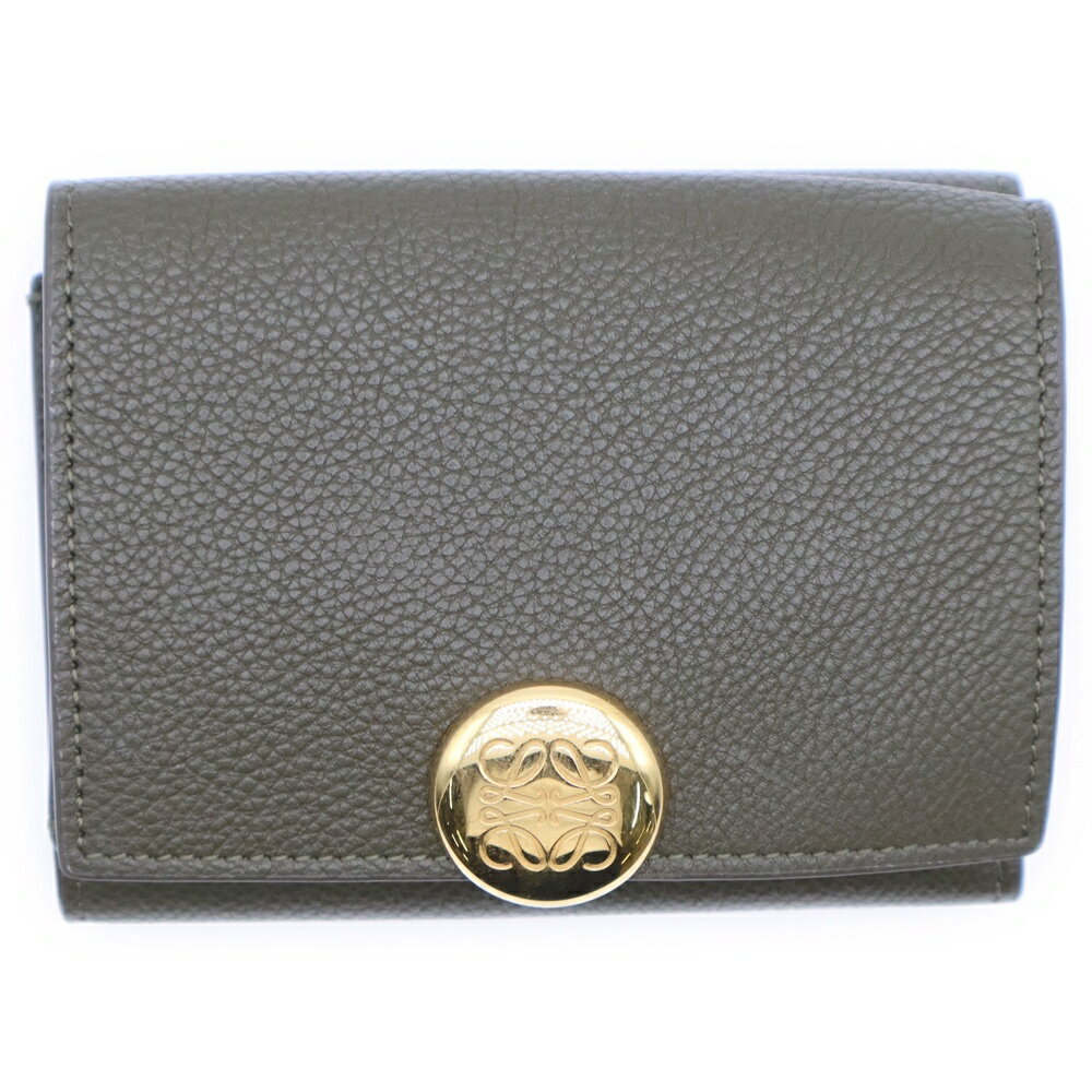 LOEWE(ロエベ) ペブル アナグラム トライフォールドウォレット コンパクトウォレット 三つ折り財布 カ..
