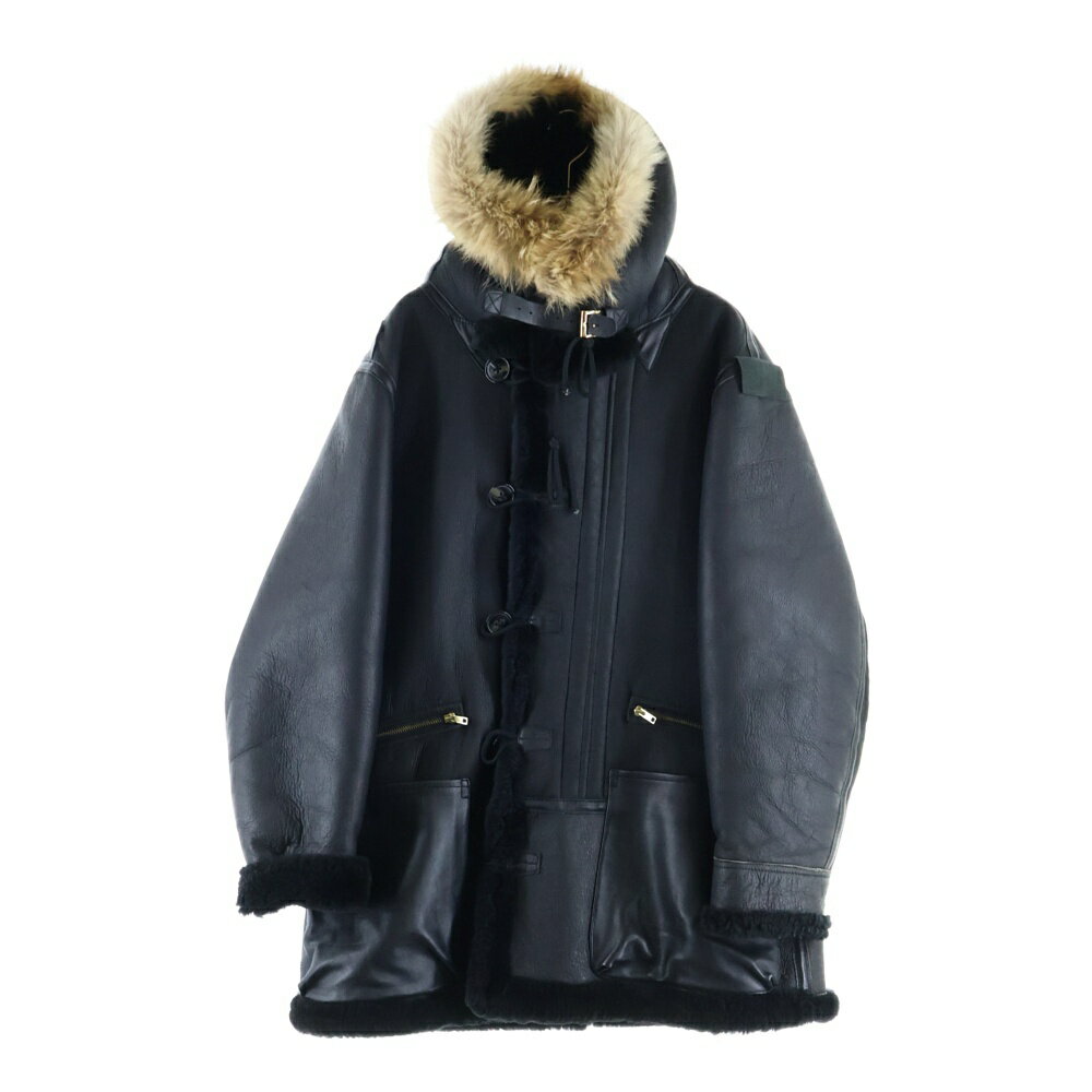 NO BRAND(ノーブランド) レザーコート B-7 黒 裏ムートン【中古】【程度B】【カラーブラック】【オンライン限定商品】