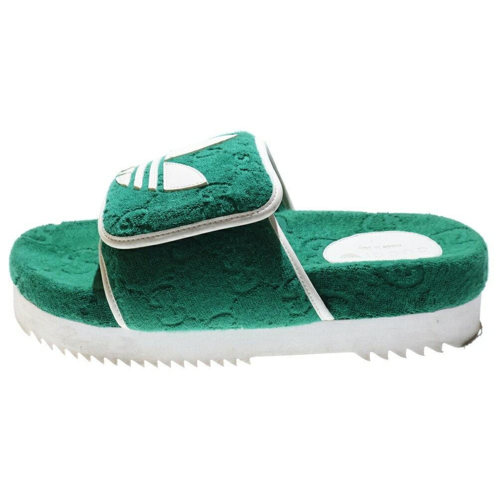 GUCCI(グッチ) サイズ:8 ×adidas アディダス パイル地 プラットフォームサンダル グリーン 702412【中古】【程度B】【カラーグリーン】【オンライン限定商品】(4)
