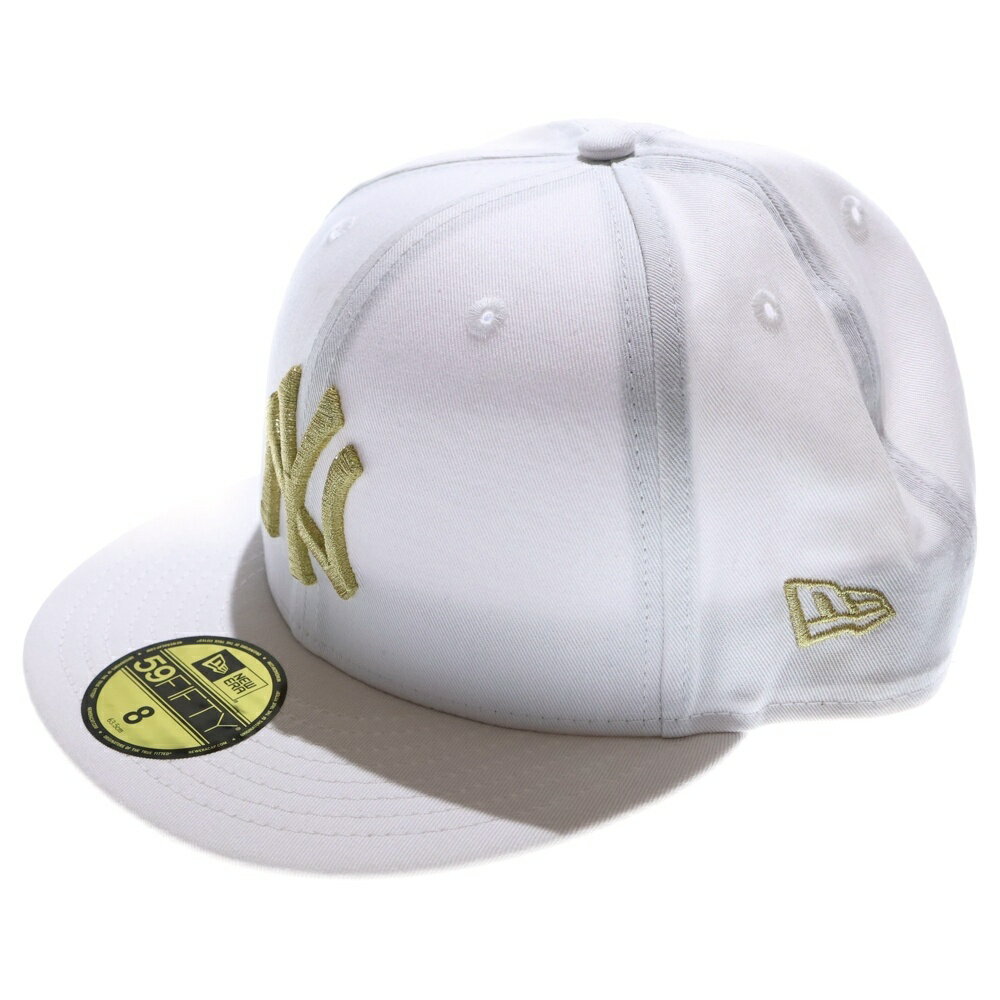 NEW ERA(ニューエラ) サイズ:63.5cm 59FIFTY MLB ニューヨーク ヤンキース ベースボールキャップ 帽子 ホワイト/ゴールド 11308...