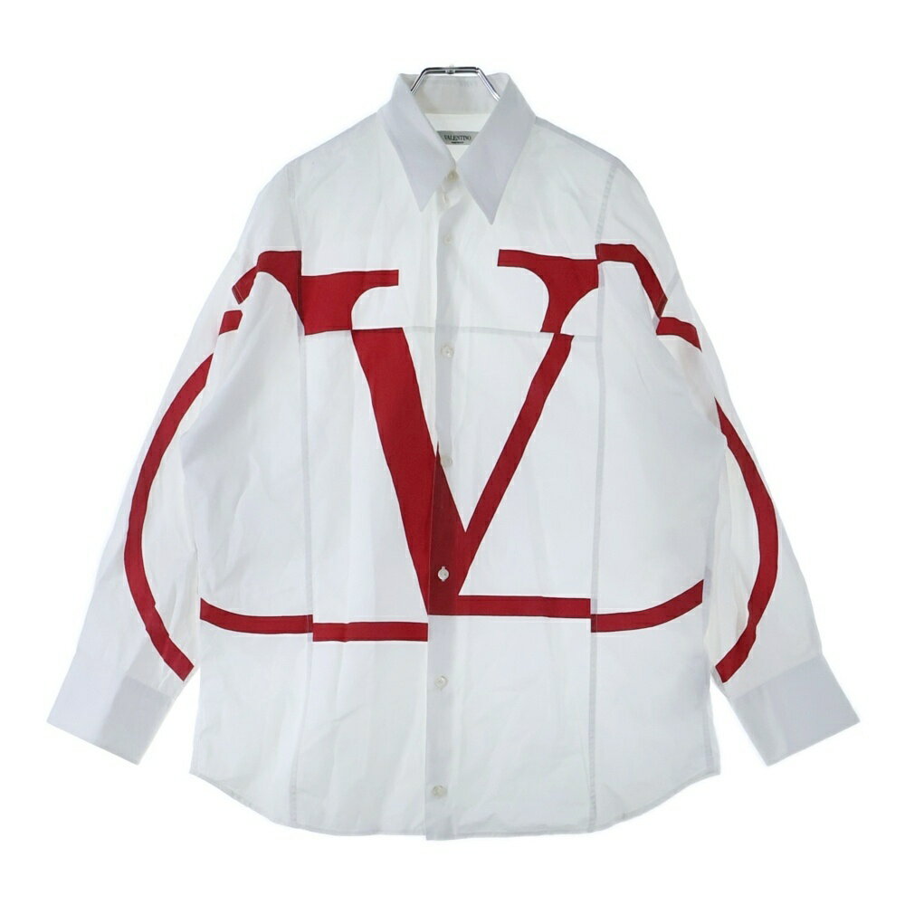 楽天ブランド買取・販売　BRINGVALENTINO（ヴァレンティノ） サイズ:37 Signature print luxury shirt シグネチャープリント コットン長袖シャツ ホワイト SV3AB00H5AL【中古】【程度B】【カラーホワイト】【オンライン限定商品】