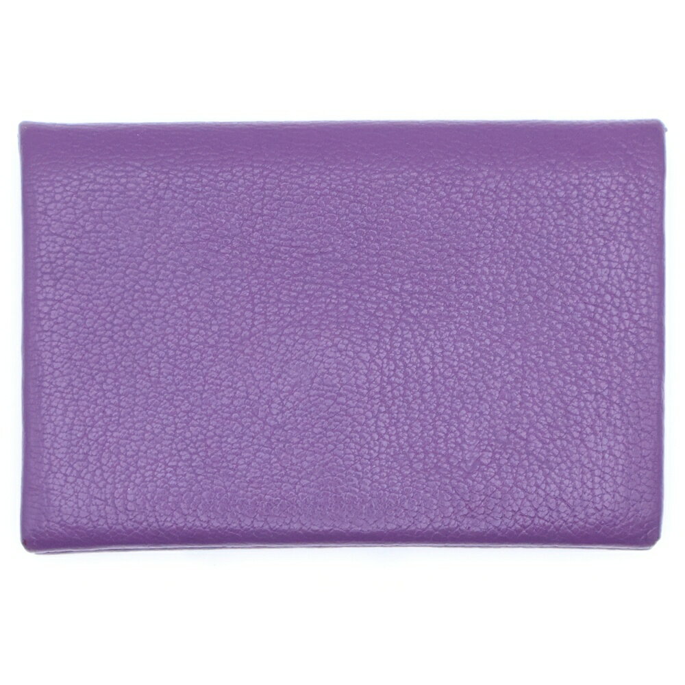 HERMES(エルメス) カルヴィデュオ レザーカードケース コインケース 名刺入れ パープル □K刻印【中古】【程度A】【カラーパープル】【取扱店舗BRING渋谷ANNEX店】