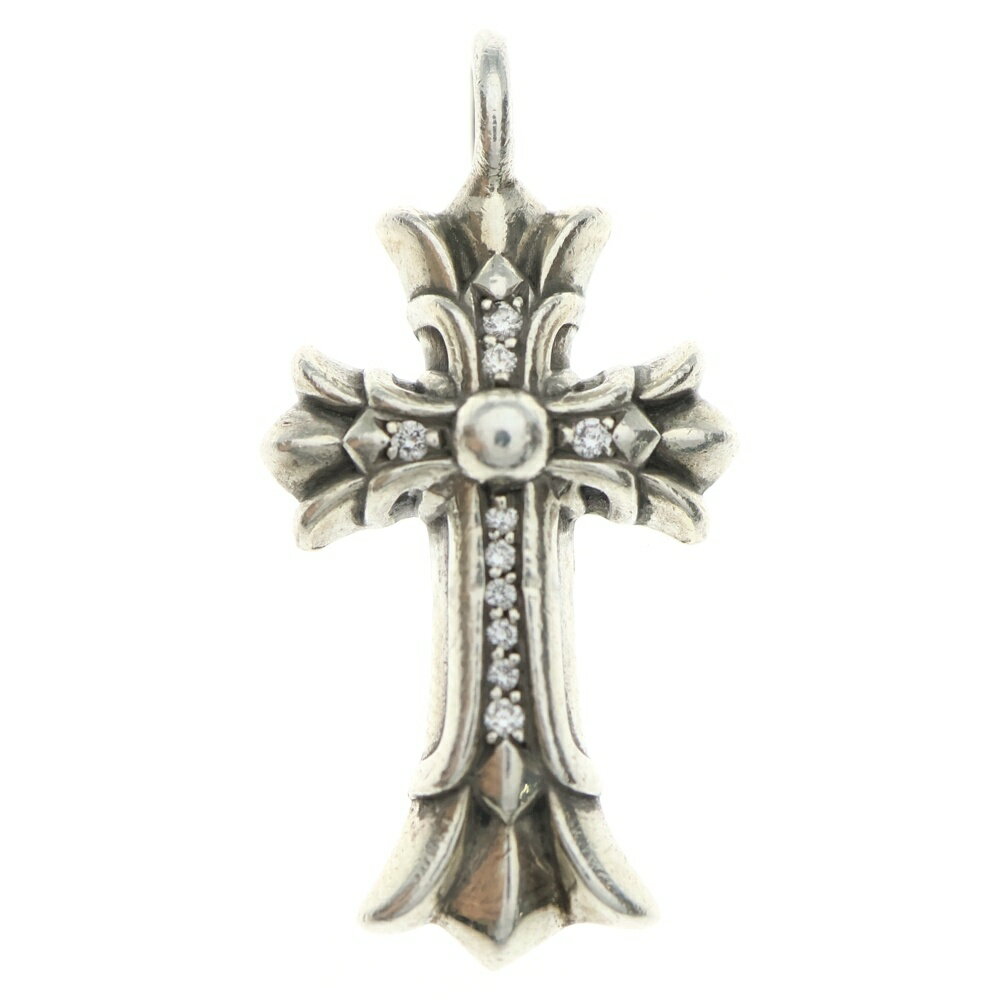 CHROME HEARTS(クロムハーツ) DBL CH CRS ダブルCHクロスチャーム PAVEダイヤ ペンダントトップ シルバ..