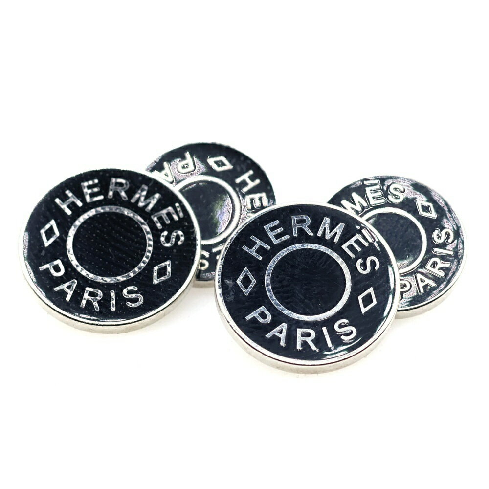 HERMES(エルメス) セリエ ボタン チェーン カフリンクス カフス ブラック/シルバー【中古】【程度B】【カラーブラック】【オンライン限定商品】