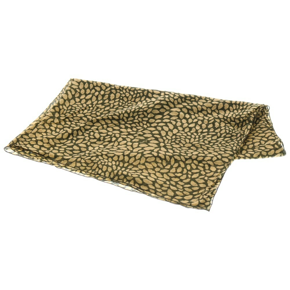 SAINT LAURENT PARIS(サンローランパリ) ロゴプリント 総柄 スカーフ ベージュ【中古】【程度B】【カラ..