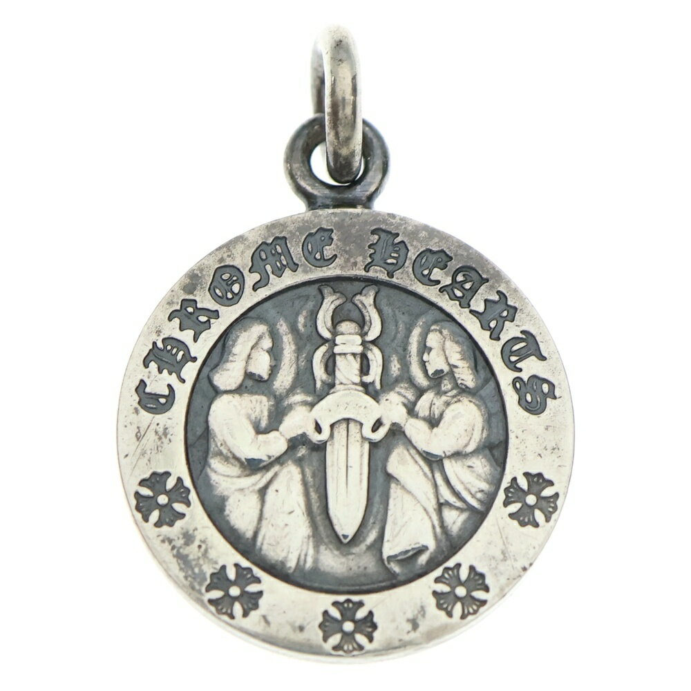 CHROME HEARTS(クロムハーツ) CHRM ANGL MDL エンジェルメダルチャーム V2 シルバーネックレストップ【..