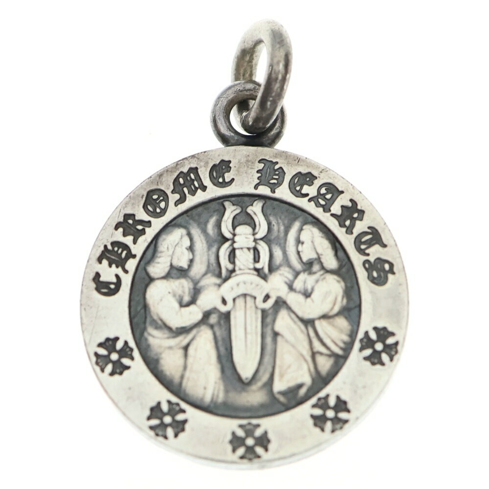 CHROME HEARTS(クロムハーツ) CHRM ANGL MDL エンジェルメダルチャーム V2 シルバーネックレストップ【中古】【程度B】【カラーシルバー】【取扱店舗BRING札幌店】
