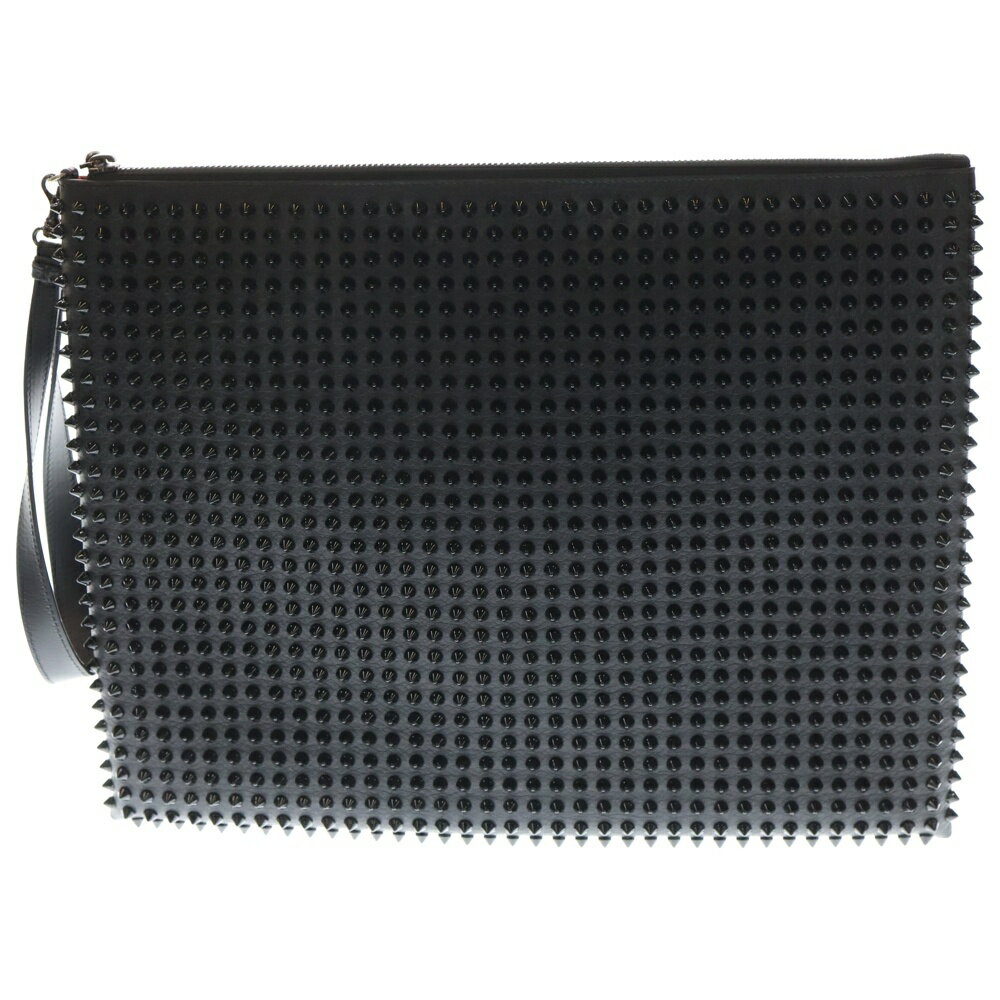 CHRISTIAN LOUBOUTIN(クリスチャンルブタン) スパイク スタッズ レザークラッチバッグ セカンドバッグ ブラック【中古】【程度B】【カラーブラック】【取扱店舗BRING心斎橋店】