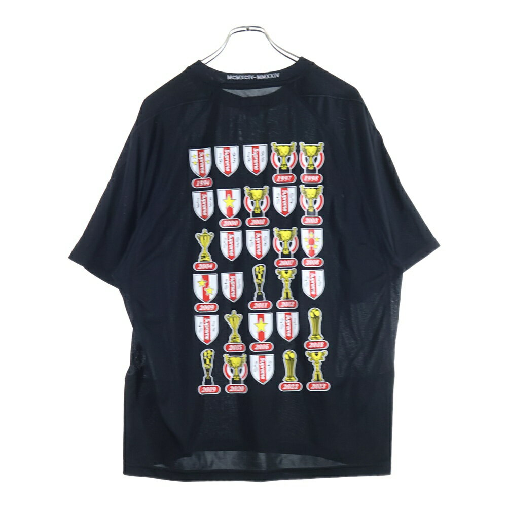 楽天ブランド買取・販売　BRINGSUPREME（シュプリーム） サイズ:XL 24SS Jacquard Soccer Jersey ジャカード サッカージャージ ゲームシャツ カットソー ブラック【中古】【程度B】【カラーブラック】【取扱店舗原宿】