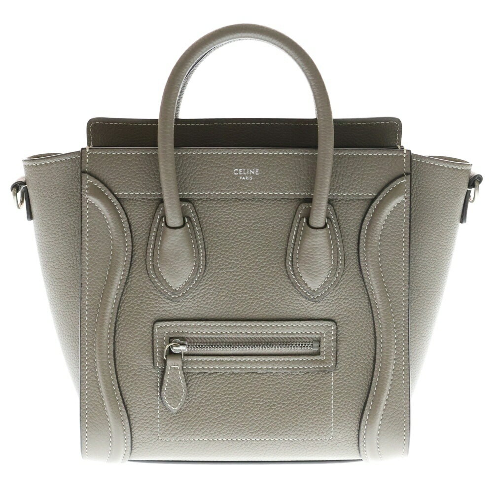 CELINE(セリーヌ) サイズ:- ラゲージ ナノ ショッパー 2WAY レザーハンドバッグ ショルダーバッグ ブラ..