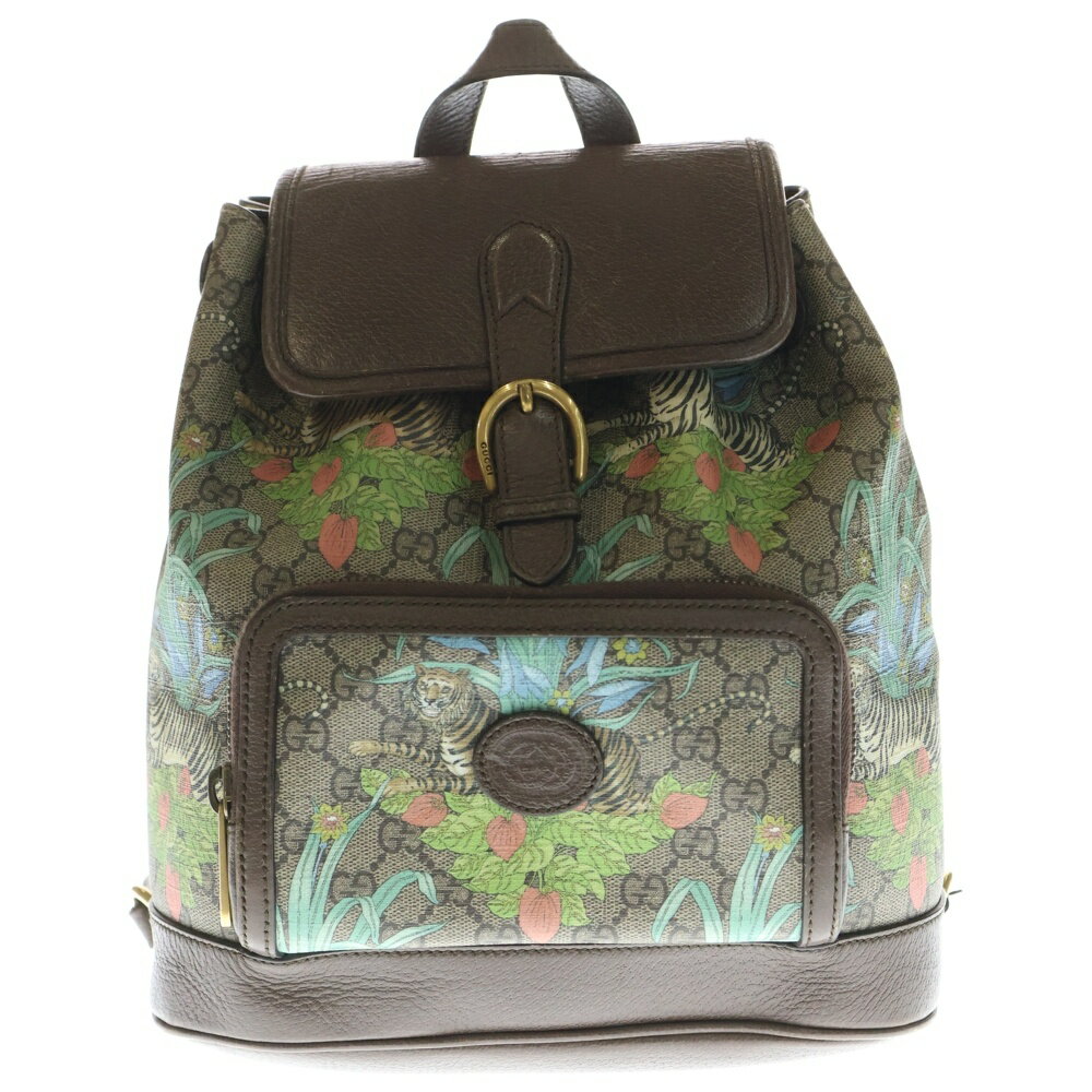 GUCCI(グッチ) TIGER GG BACKPACK タイガー GGスプリーム PVCバックパック リュックサック ベージュ 674147 UTBDC 9885【中古】【程度B】【カラーベージュ】【オンライン限定商品】