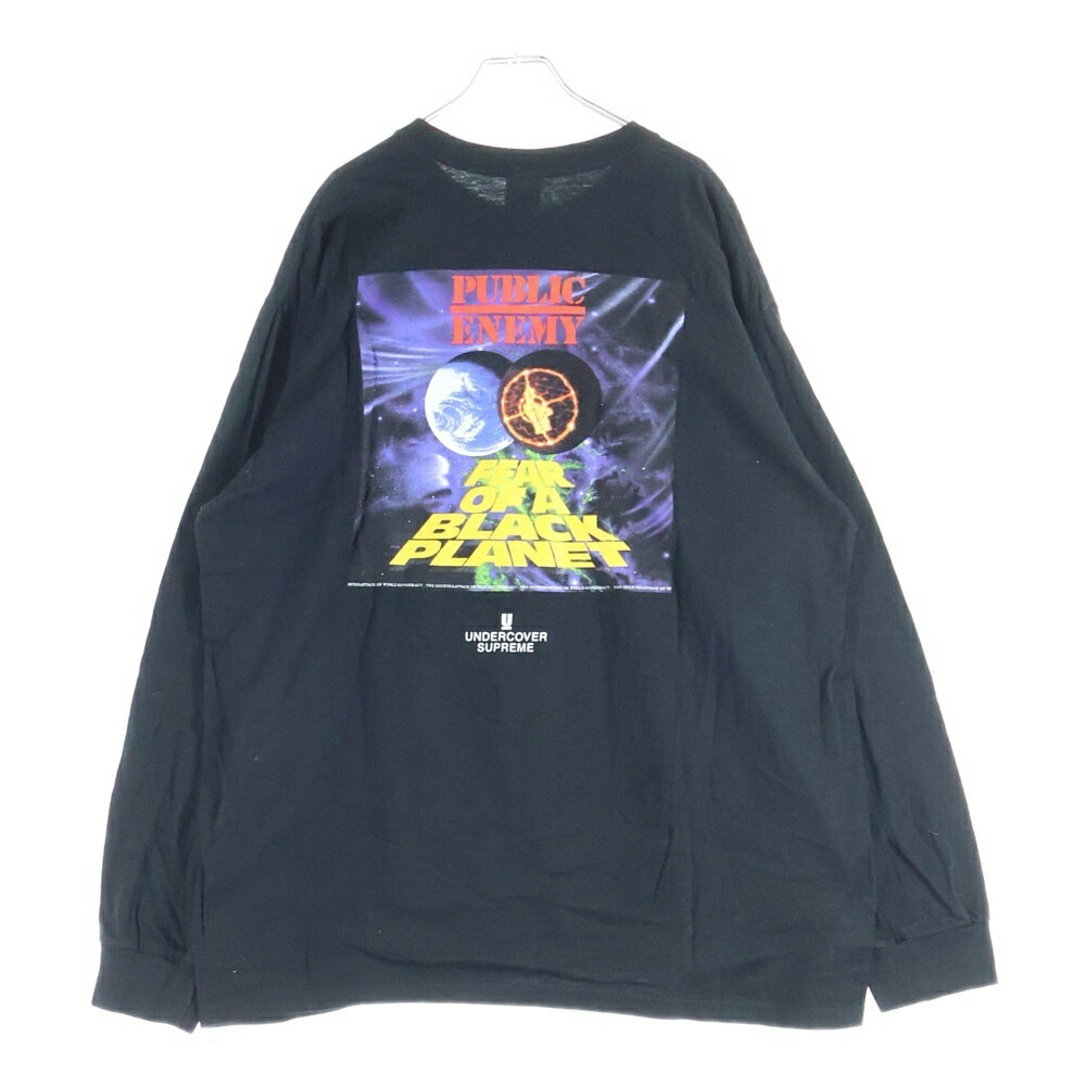 SUPREME(シュプリーム) サイズ:XL 18SS ×Undercover Public Enemy Counterattack L/S Tee ×アンダーカバー パブリック エネミー カウンターアタック プリント クルーネック 半袖Tシャツ【中古】【程度B】【カラーブラック】【取扱店舗BRING横浜ビブレ店】