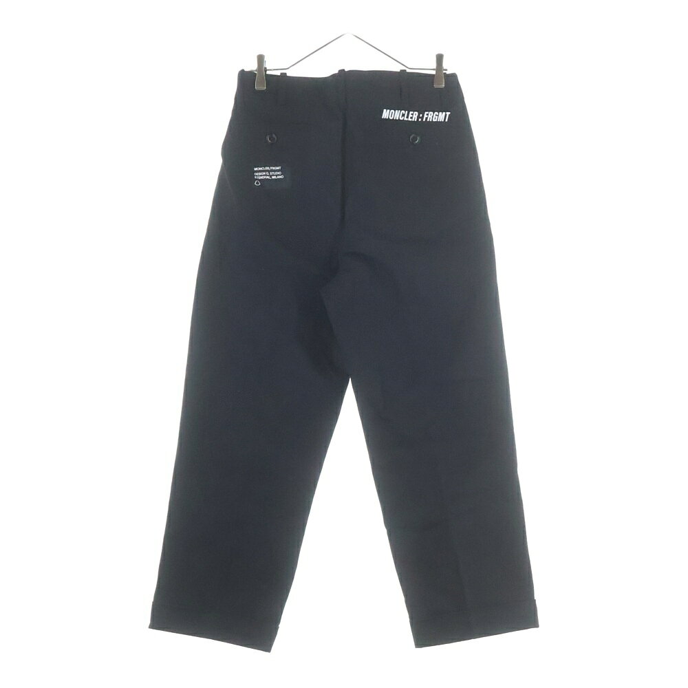 MONCLER(モンクレール) サイズ:44 21AW ×FRAGMENT HIROSHI FUJIWARA PANTALONE フラグメントヒロシフジワラ ツータック コットンワイドパンツ トラウザー ブラック G209U2A00004 G209U2A00004【新古品/中古】【程度S】【カラーブラック】【取扱店舗BRING札幌店】