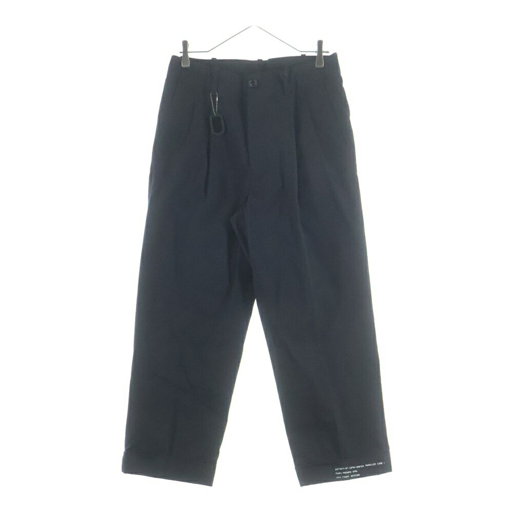 MONCLER(モンクレール) サイズ:44 21AW ×FRAGMENT HIROSHI FUJIWARA PANTALONE フラグメントヒロシフジワラ ツータック コットンワイドパンツ トラウザー ブラック G209U2A00004 G209U2A00004【新古品/中古】【程度S】【カラーブラック】【取扱店舗BRING札幌店】