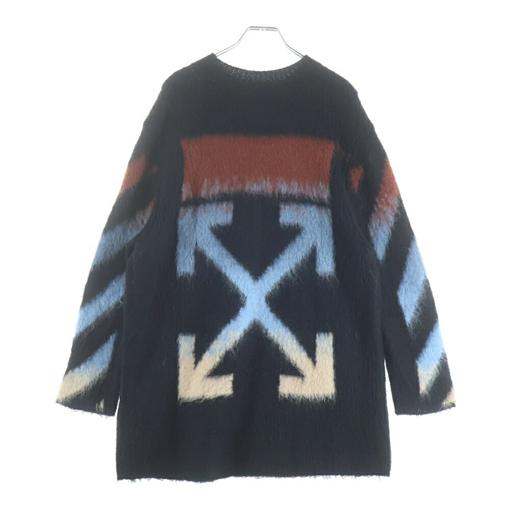 樂天商城 - OFF-WHITE(オフホワイト) サイズ:38 18AW Shaggy Knit Sweater モヘアニットセーター ブラック レディース OWHE009F18B74071【中古】【程度A】【カラーブラック】【取扱店舗原宿】