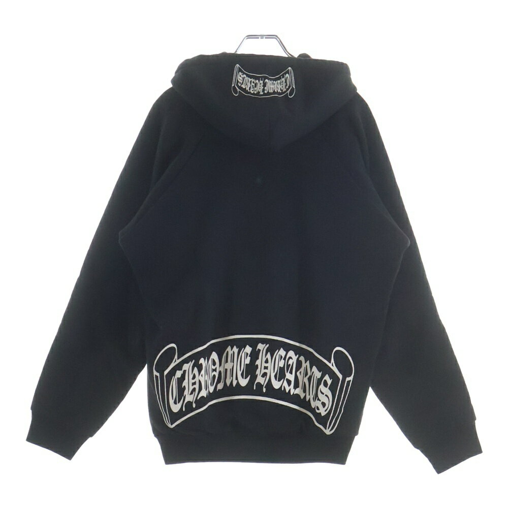 CHROME HEARTS(クロムハーツ) サイズ:M OLD SWTSHRT HD ZIP スクロールラベルプリント 裏地サーマル ジップアップパーカー