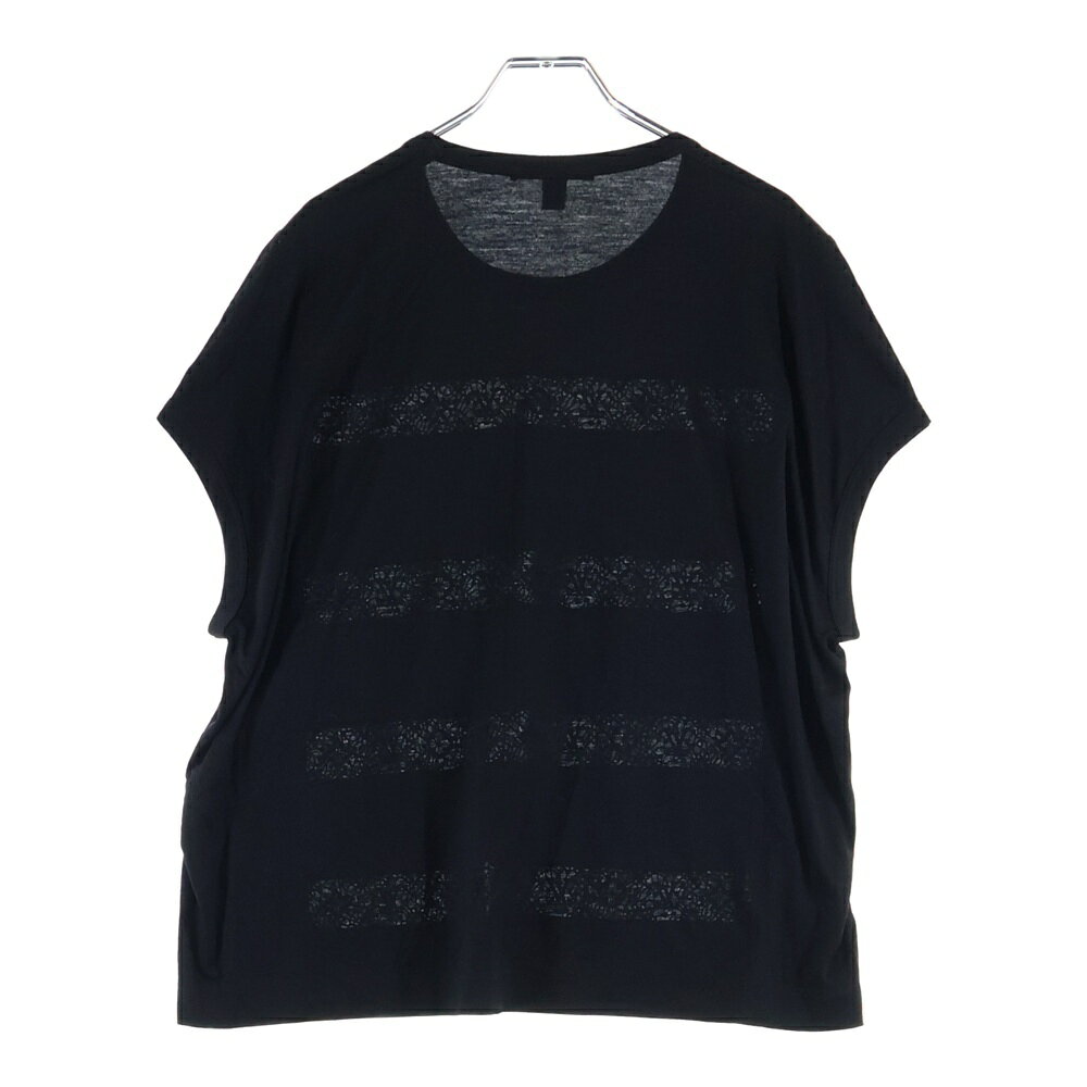 LOUIS VUITTON(ルイヴィトン) サイズ:XS 13AW Lace Pattern T-Shirt レース LVロゴ 半袖Tシャツ ブラック レディース RW132W F4TS13VA7【中古】【程度A】【カラーブラック】【取扱店舗原宿】