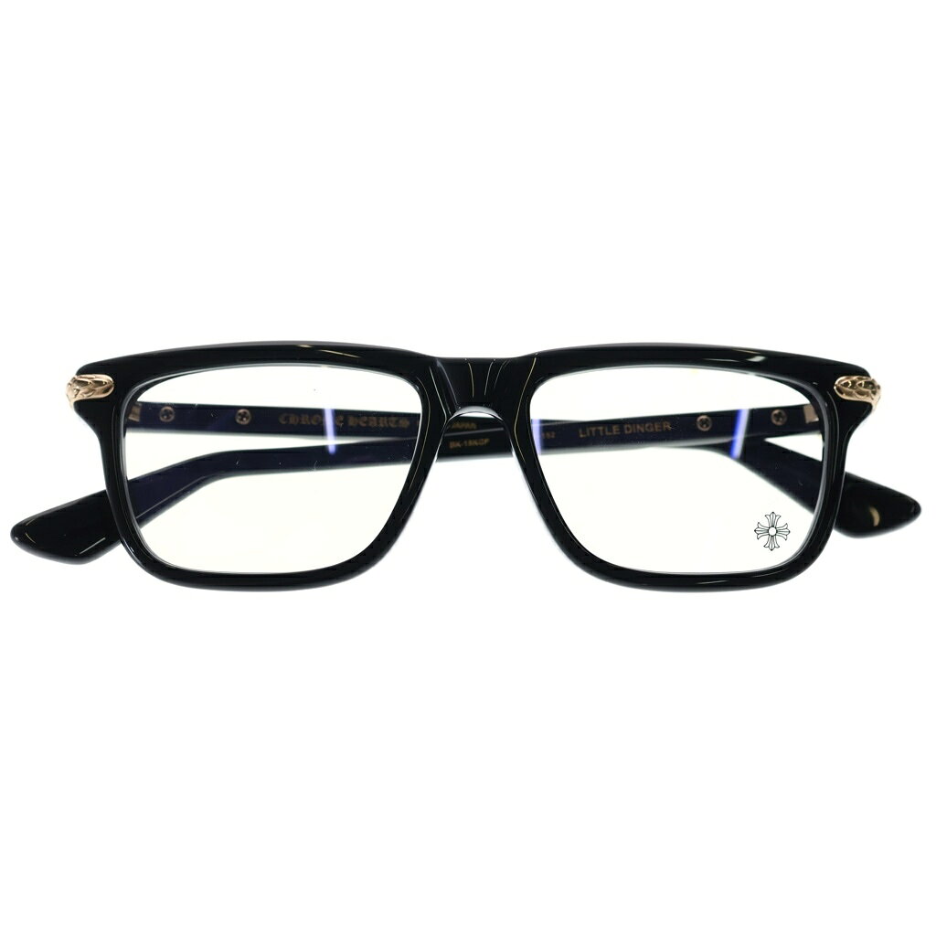 CHROME HEARTS(クロムハーツ) サイズ:54□18ー152 LITTLE DINGER スクエアフレーム サングラス メガネ ブラック/ゴールド