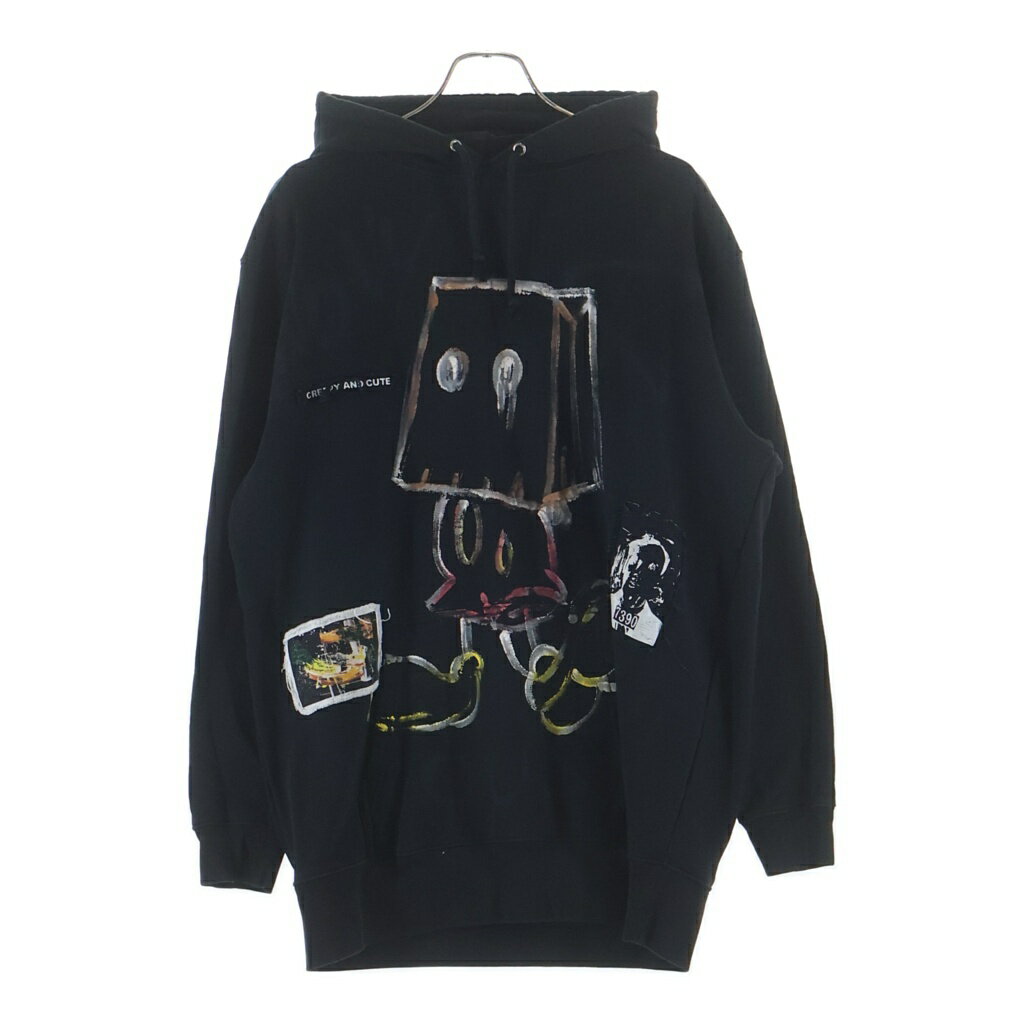 GUERNIKA(ゲルニカ) サイズ:XXL ANOYMOUSE Hand Painted Hoodie アノニマウス ハンド プリント プルオーバーパーカー フーディー ブラック 5214-01 32422C-TC