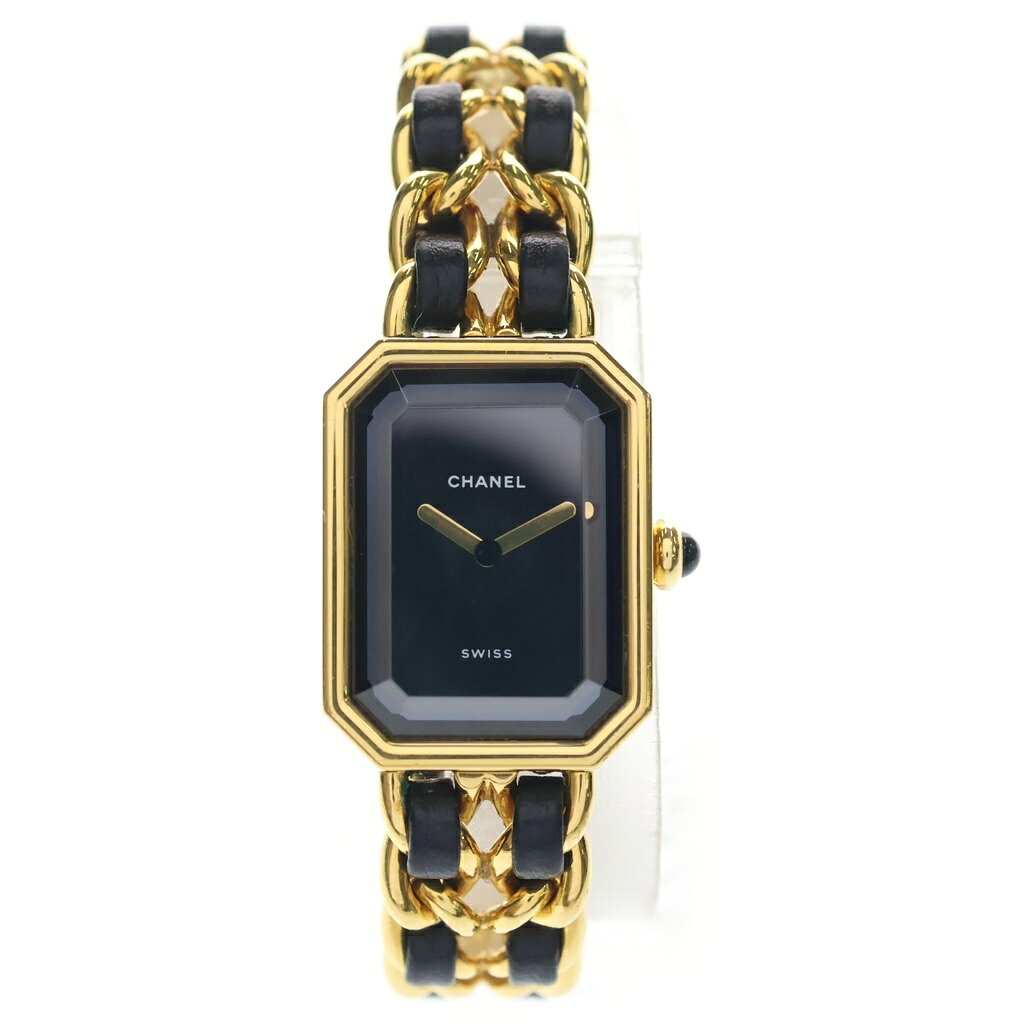 CHANEL(シャネル) サイズ:M プルミエール 腕時計 黒文字盤 クォーツ レザー GP ゴールド/ブラック H0001【中古】【程度B】【カラーブラック】【取扱店舗BRING：RED新宿東口店】