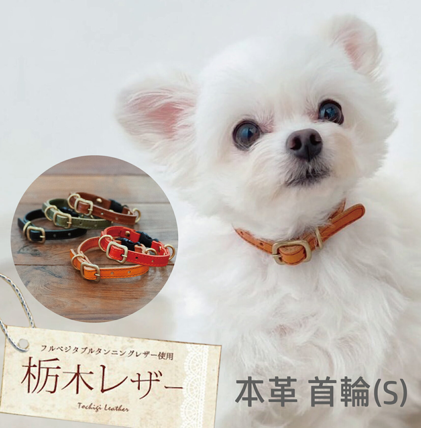 栃木レザー本革首輪犬イヌ猫ネコ皮革...