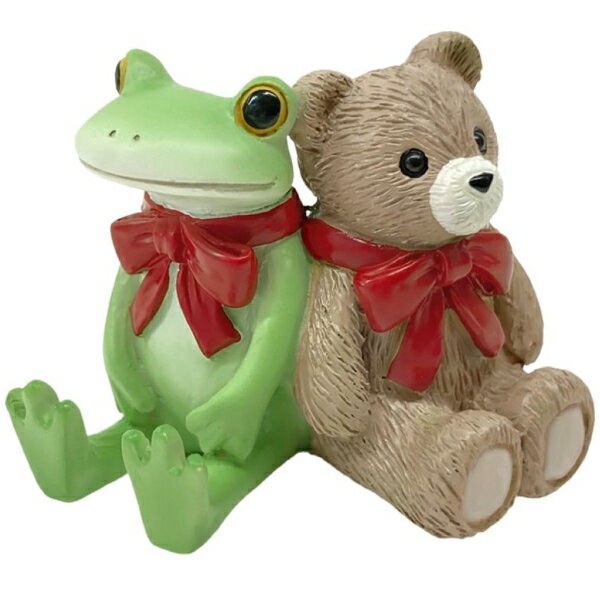 Copeau【コポー】クマさんとお揃いリボン 　フィギュア・カエル（ラッピング不可）（宅配便送料全国一律510円/普通郵便213円）