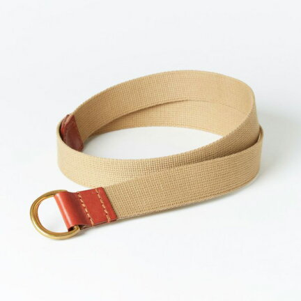 Cotton Canvas Bridle Leather D-Ring Belt 06-5892: Oxford Tan / Sand Cotton Canvas Bridle Leather D-Ring Belt 06-5892: Oxford Tan / Sand