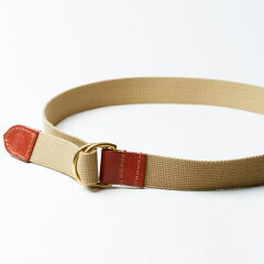 Cotton Canvas Bridle Leather D-Ring Belt 06-5892: Oxford Tan / Sand Cotton Canvas Bridle Leather D-Ring Belt 06-5892: Oxford Tan / Sand