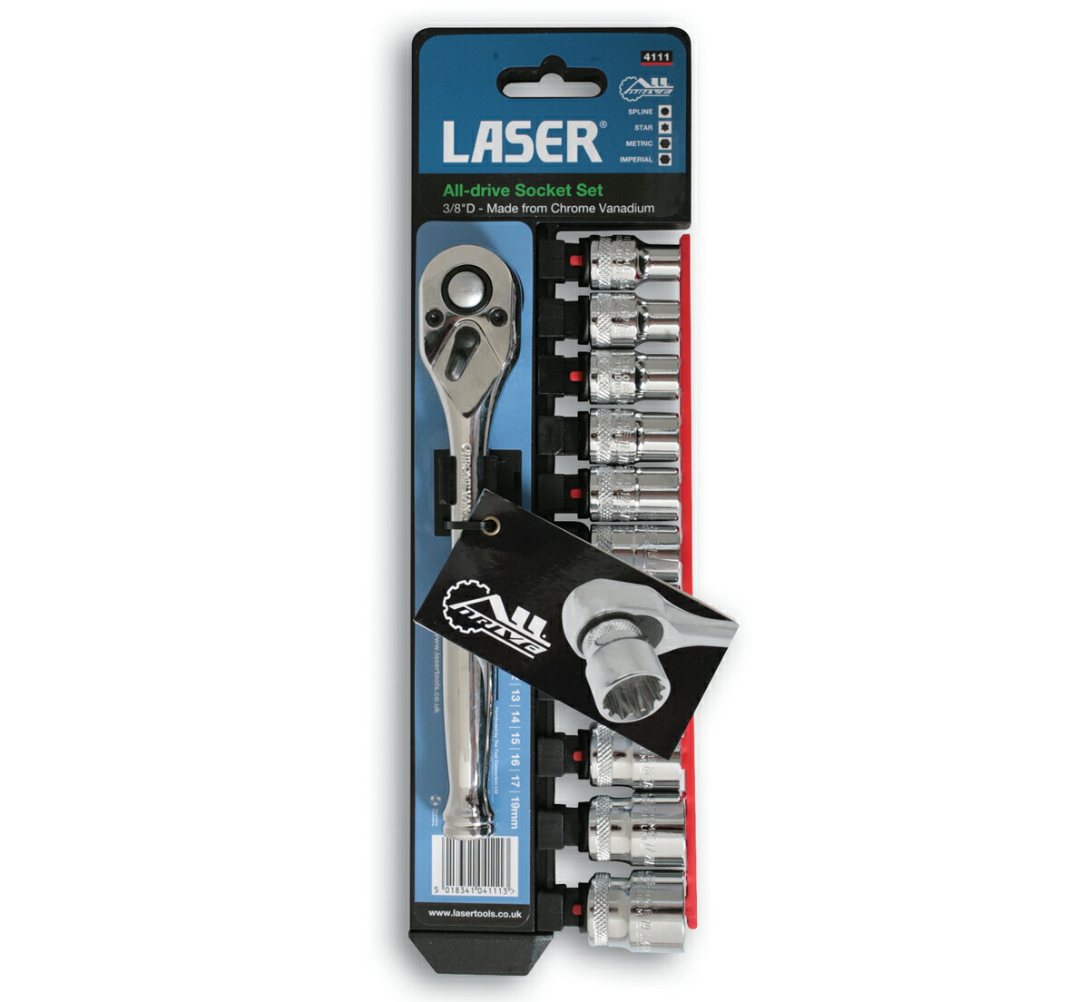 楽天British pro car tools【送料無料】Laser-4111 オールドライブソケットセット 3/8D　11PC