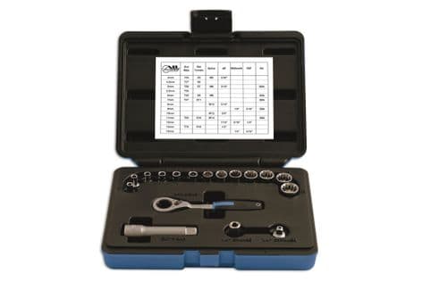 楽天British pro car tools【送料無料】Laser 5012 1/4D オールドライブ Alldrive ゴースルー ソケット セット 17pc