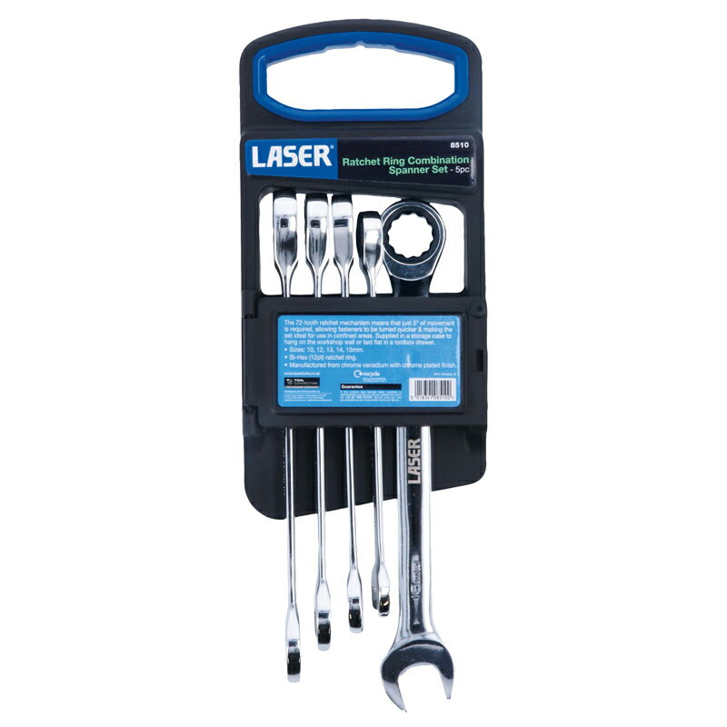 楽天British pro car tools【送料無料】Laser-8510 ラチェットリング コンビネーションスパナセット 5pc