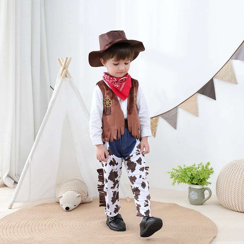 ハロウィン コスプレ カウボーイコスチューム 4点セット バンパイア 衣装 コスチューム 子供 コスプレ/ オブ ハロウィン 衣装 おばけ 仮装用 ハロウィーン パーティー グッズ 仮装 変装 子供 キッズ 小学生 カウボーイ 70 80 90 100 110 120 130 140 150