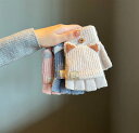 可愛い ネコの耳 便利な 防寒 指出し 4色展開 スリット入り ふわふわ 裏ボア 手袋 小物