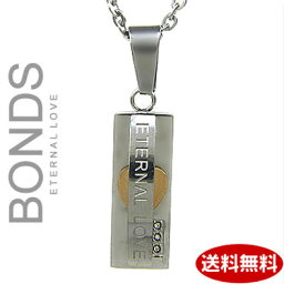 ボンズアンドピース ステンレス ネックレス BONDS プレートネックレス ETERNAL レディース BN-2515GD ピンクゴールド×シルバー