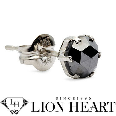 ライオンハート ピアス LION HEART ブラックダイヤモンド シングルピアス メンズ 04E12PS/L