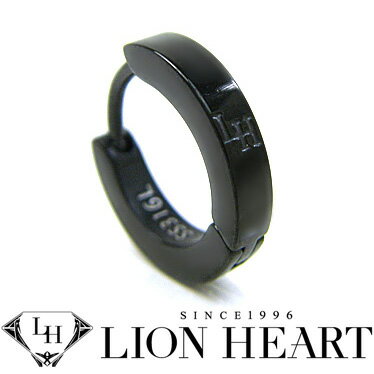 ライオンハート ピアス LION HEART シングルフープピアス メンズ LHMP006NBK ステンレスアクセサリー