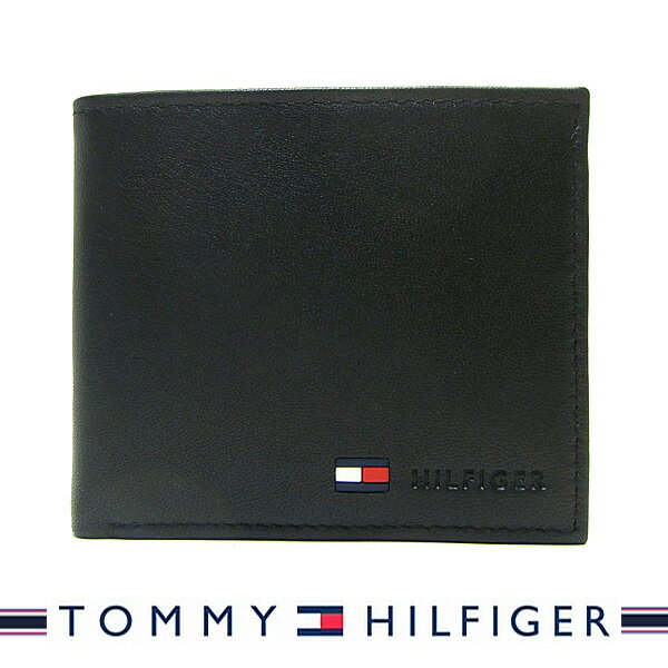 トミー ヒルフィガー 二つ折り財布 メンズ トミーヒルフィガー 財布 TOMMY HILFIGER 二つ折り財布 メンズ ブラック Stockton 31TL25X016 001