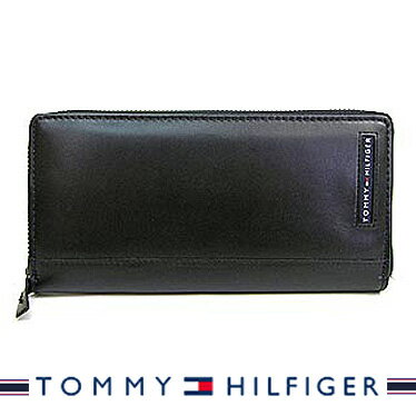 トミーヒルフィガー 長財布 メンズ トミーヒルフィガー 財布 TOMMY HILFIGER メンズ 長財布 ラウンドファスナー ブラック 31TL13X025 001