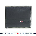 トミーヒルフィガー 財布 TOMMY HILFIGER メンズ 二つ折り財布 Super Waxy ブラック 31TL25X019