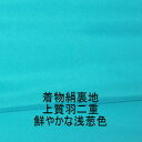 0*着物裏地*正絹 彩浅葱色羽二重新反物はぎれ[1個/布幅約38cm×10cm/ご注文個数続き裁断 /絹14匁/ちりめん][トルコブルー色][よりどり5個以上購入で追跡可能メール便送料無料]