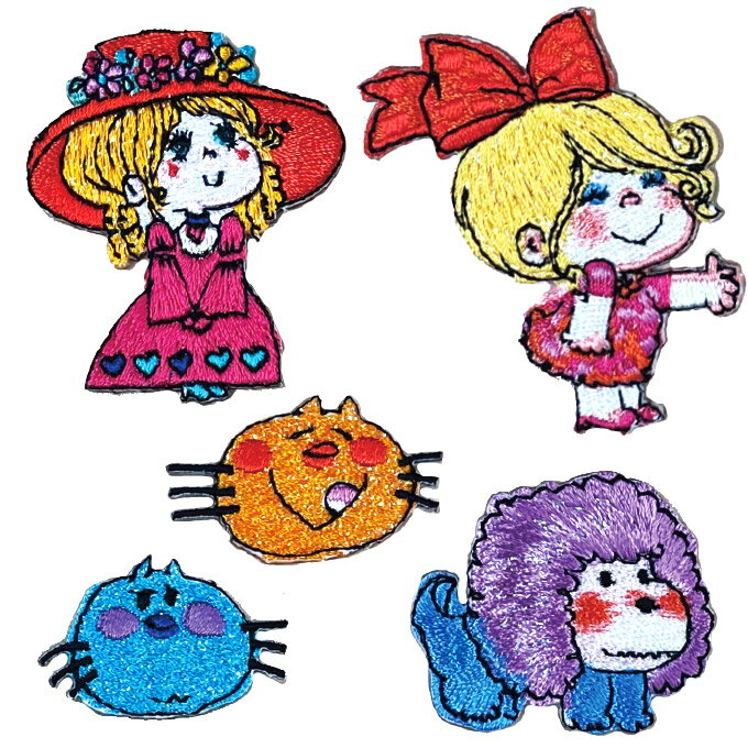 水森亜土 ワッペン小 アイロン シール かわいい 刺繍 キャラクター グッズ プレゼント 服キャラクターワッペン 刺繍ワッペン 男の子 女の子 入園 入学 幼稚園 保育園 小学校 楽天 アップリケ お祝い ギフトのサムネイル