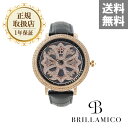 【正規取扱店】【1年保証】BRILLAMICO LILY 46MM BLACK x GOLD ＜革ベルト＞正規取扱店 ブリラミコ 腕時計 スワロフスキー レディース メンズ 人気 ブランド ● 送料無