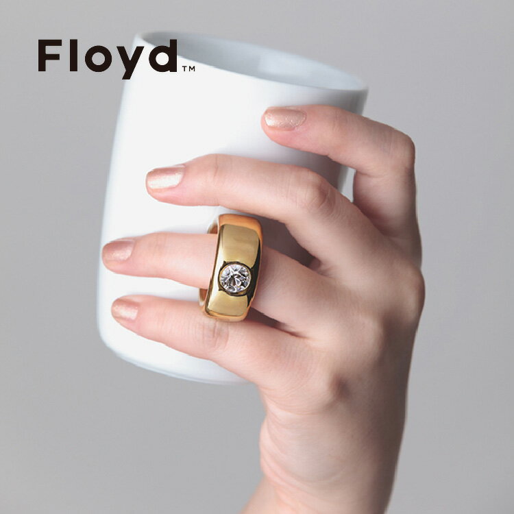 【Floyd フロイド】Cup ring カップリング （取っ手GOLD/stone CL） マグカップ おしゃれ　ギフト 結婚祝い 引き出物 コップ 新生活 引越し お祝い